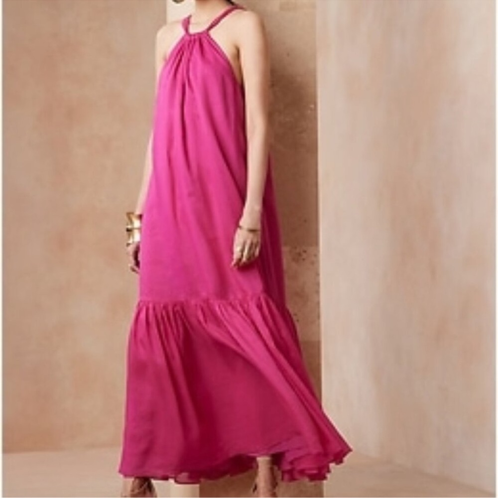 Banana Republic Pink Halter Maxi Dress